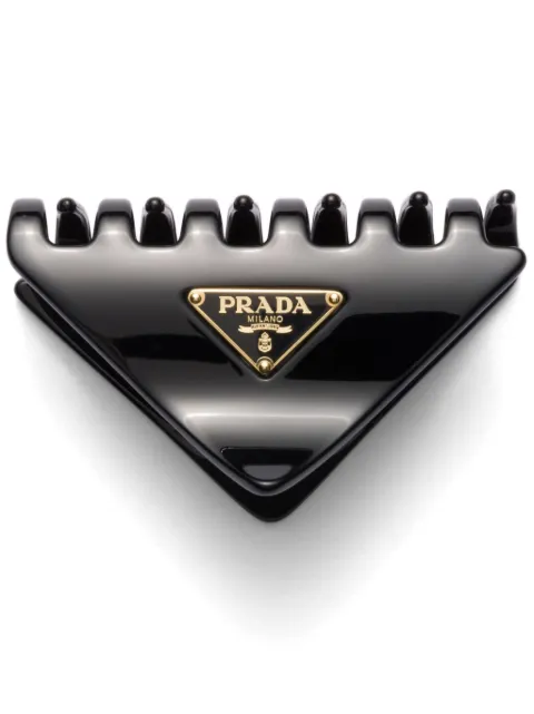 Prada logo-appliqué hair clip Black 1IF1752CN4