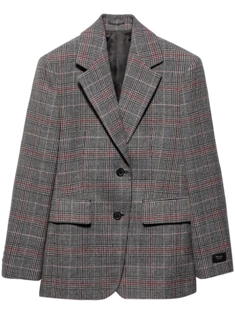 Prada Prince of Wales checked wool blazer Brown P524OES23215EX