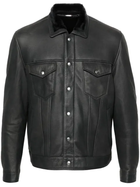 Eleventy seam-detail leather jacket Black J75GBTJ08SHY0J012