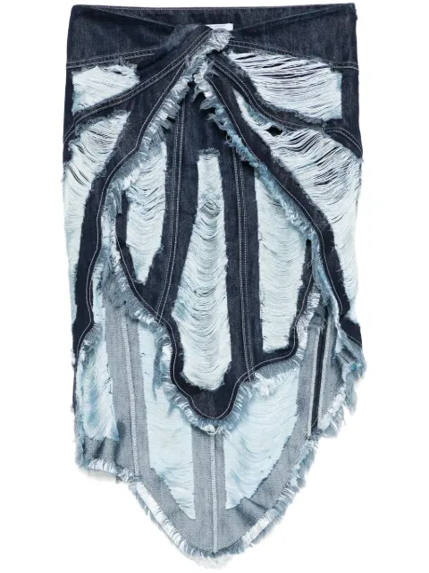 Off-White shredded mini skirt Blue OWYF02BW24DEN0014200