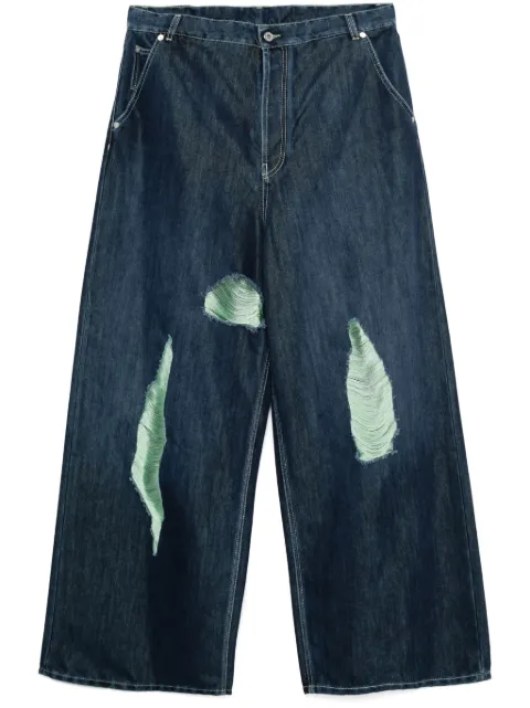 Off-White Shiny Shredded Wide jeans Blue OMYA18CW24DEN0014557
