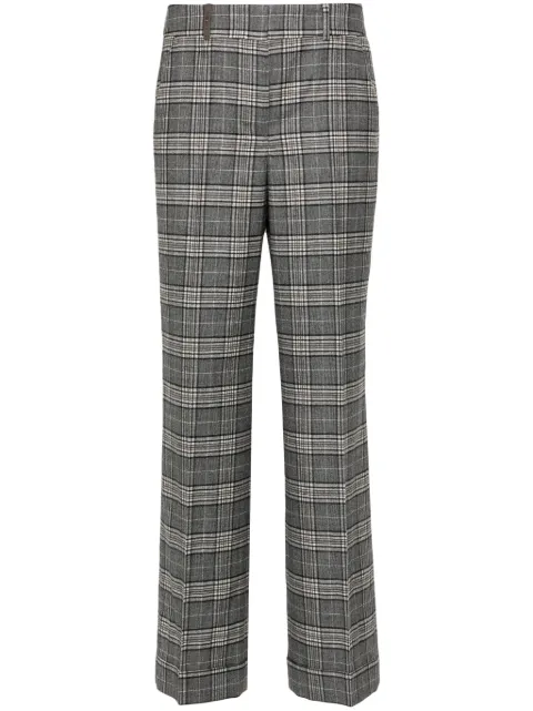 Peserico tartan-check trousers Grey P0478304452