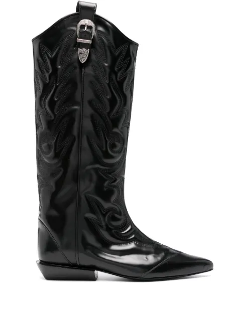 Toga Pulla leather cowboy boots Black FTGPW135109021