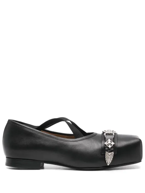 Toga Pulla metallic-detail ballet flats Black AJ1343