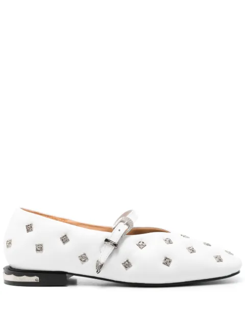 Toga Pulla stud-detailed ballerina flats White FTGPW134200105