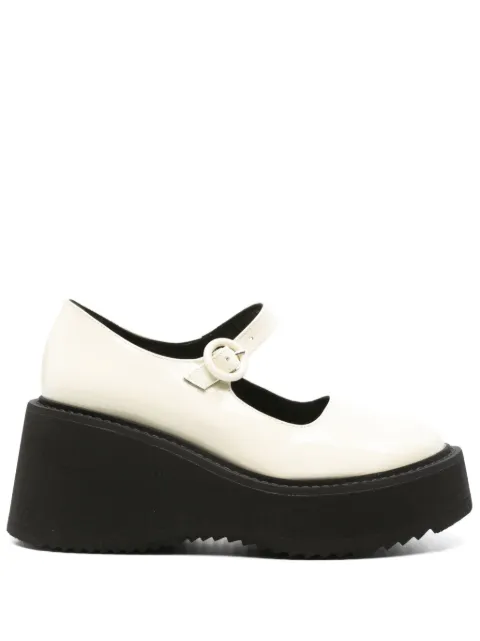 Nicole Saldaña 75mm Nina platform pumps Neutrals FSLDWNINA00717