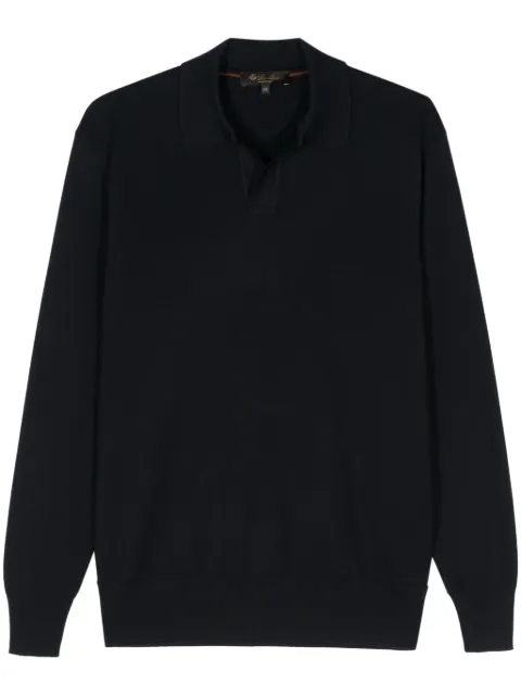 Loro Piana buttonless polo shirt Blue FAL5279