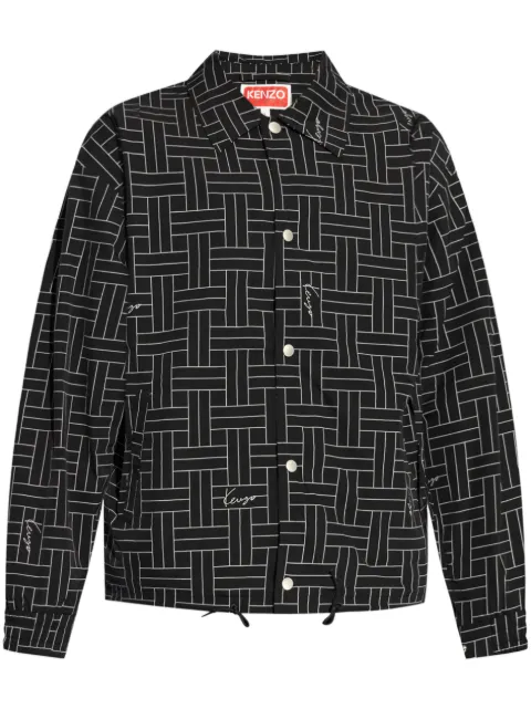 Kenzo Weave-print windbreaker jacket Black FE65BL1639NJ