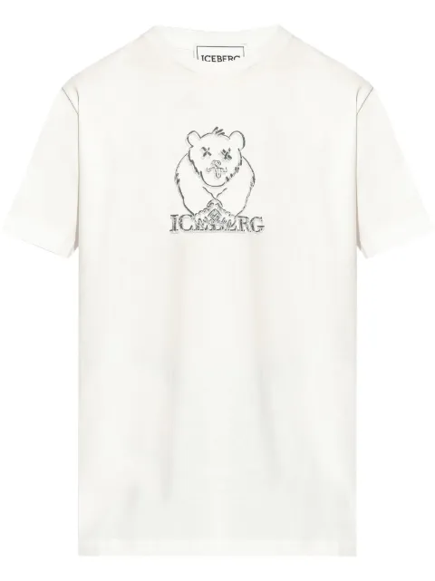 Iceberg bear embroidery T-shirt Black F0106306