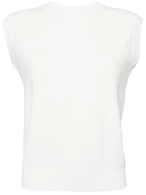 Onefifteen sleeveless knitted top White OF2459