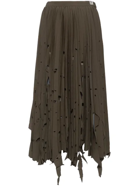 Maison MIHARA YASUHIRO cut-out pleated skirt Neutrals B13SK081