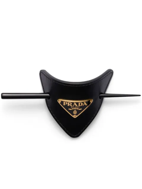 Prada leather hair clip Black 1IF0048NQ