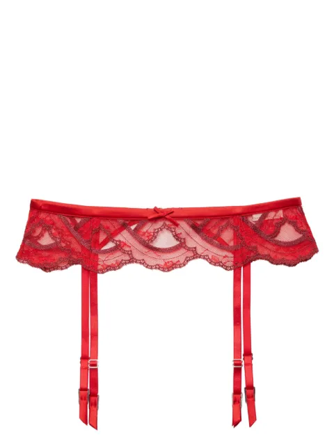 Fleur Du Mal Hendrix floral-lace suspender Red GR0063