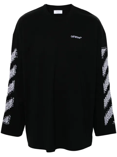 Off-White Pixel Diagonal T-shirt Black OMAB091F24JER0051001