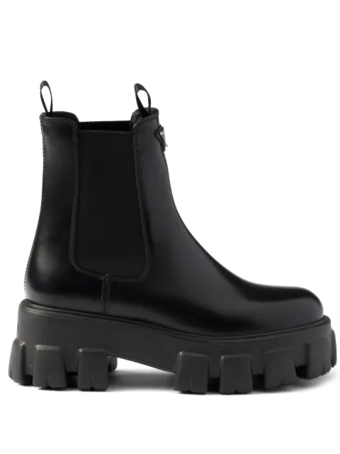 Prada Monolith brushed leather Chelsea boots Black 1T256NFG055B4L