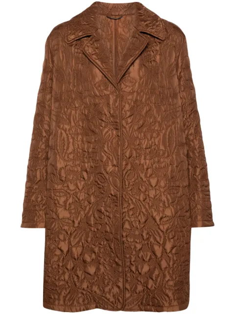 Ermanno Scervino floral-pattern quilted coat Brown D450B311AKR