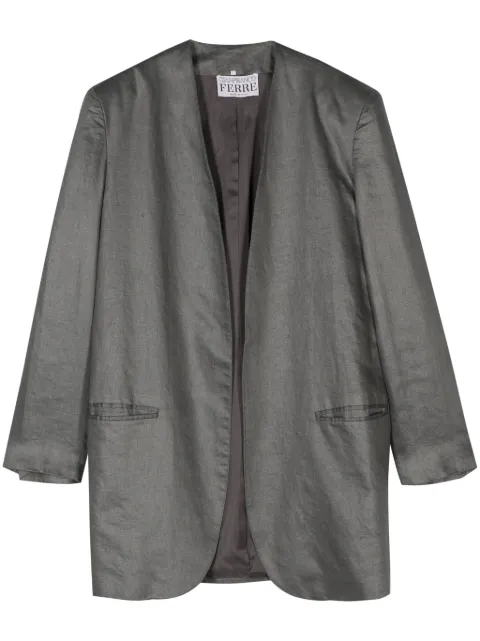 Gianfranco Ferré Pre-Owned 1990s linen coat Grey GFFE350EY