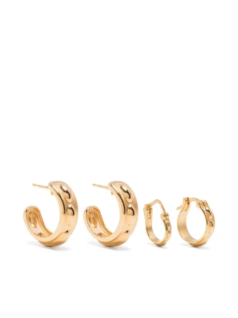 LA MANSO logo-engraved hoops Gold EARRINGPACK