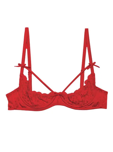 Fleur Du Mal Charlotte Peekaboo bra Red BR0085