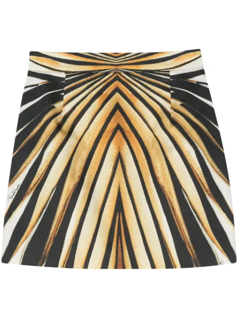 Roberto Cavalli Ray Of Gold-print mini skirt Yellow TKJ302DAM33