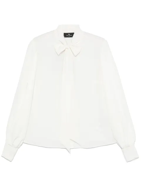ETRO pussy-bow silk blouse White WRIA003599TU1H2