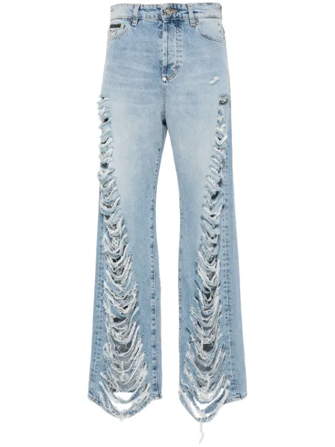 Philipp Plein ripped trousers Blue FADCWDT2615PDE004N
