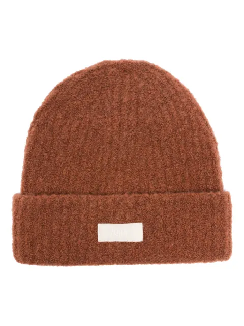 Autry logo-patch beanie hat Brown BEPU27WO
