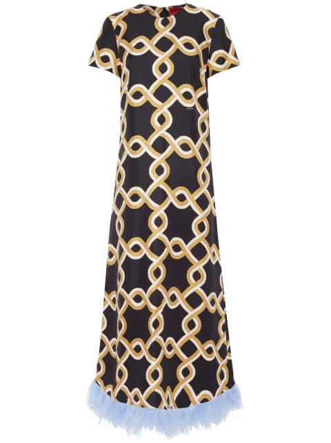 La DoubleJ Swing (with feathers) dress Black DRE0316SIL001TAC01BL01