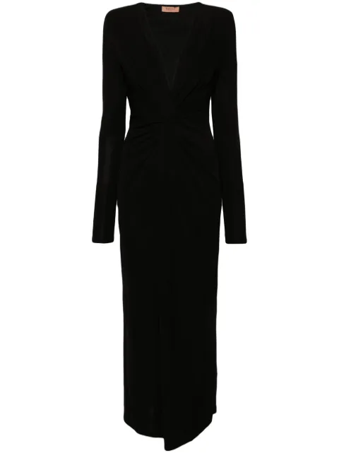 TWINSET draped-detail maxi dress Black 242TP2360