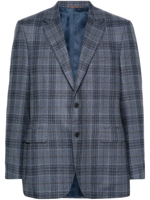 Canali checked single-breasted blazer Blue CF0012811280