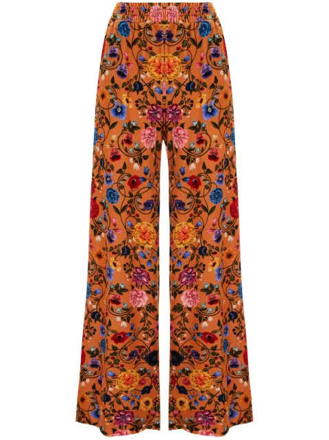 La DoubleJ floral-print palazzo pants Orange TRO0003VEL006CEL01OR04