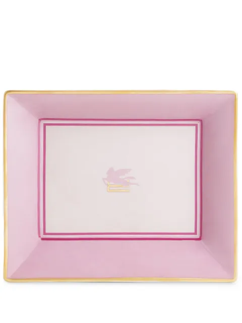 ETRO HOME Pegaso-motif porcelain tray Pink 326648168650