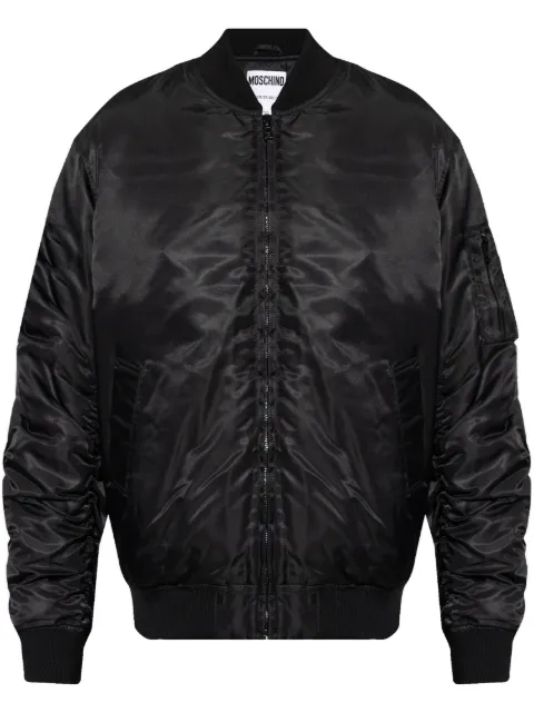 Moschino zip-up padded bomber jacket Black A06265215