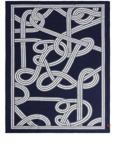 Ralph Lauren Home logo pattern knitted blanket Blue 650896985002