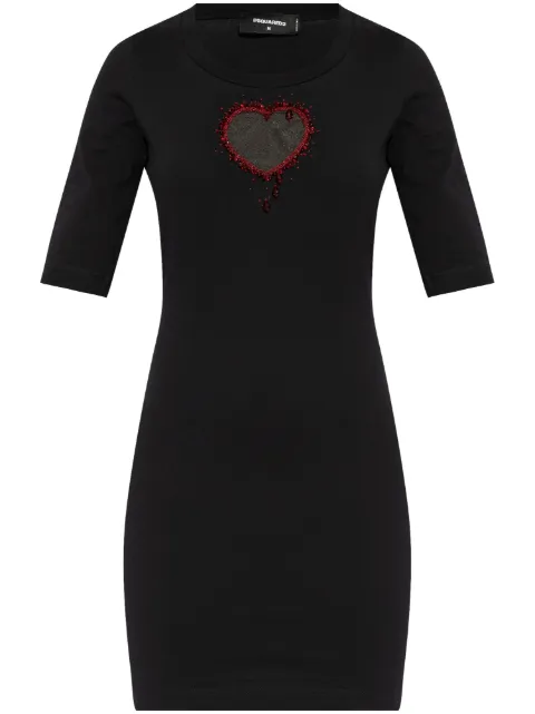 DSQUARED2 logo-embellished cotton mini dress Black S75CV0837S24662