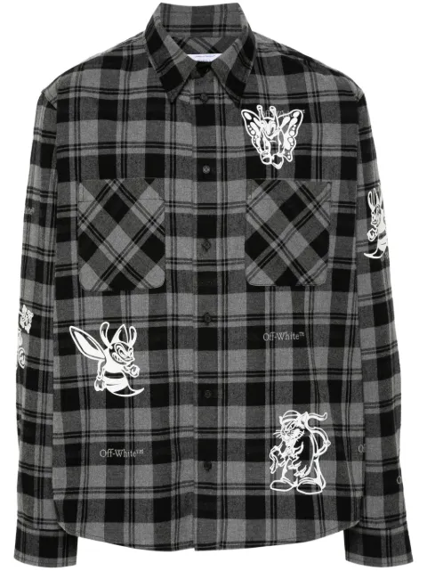 Off-White Character Check shirt Black OMGE030F24FAB0011001