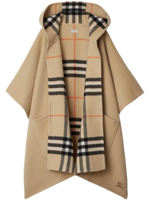 Burberry Check reversible hooded cape Neutrals 8096340