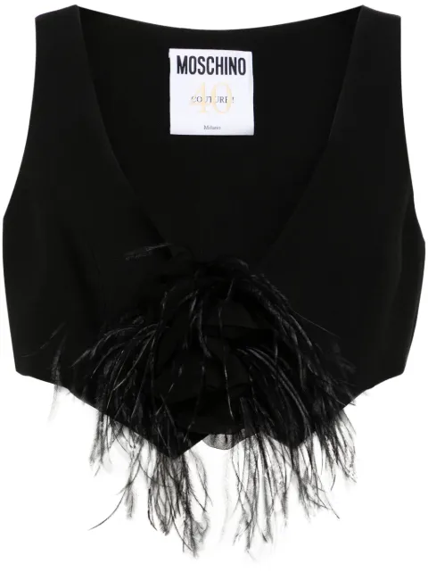 Moschino floral-appliqué top Black 10020433