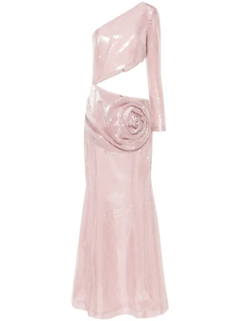 JEAN-LOUIS SABAJI floral-detail sequinned dress Pink 60084