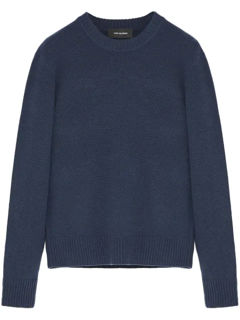 Yves Salomon crew neck knit jumper Blue 24WUH50165MAMO