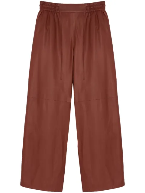 Yves Salomon leather wide-leg trousers Brown 25WYP204XXAPAR