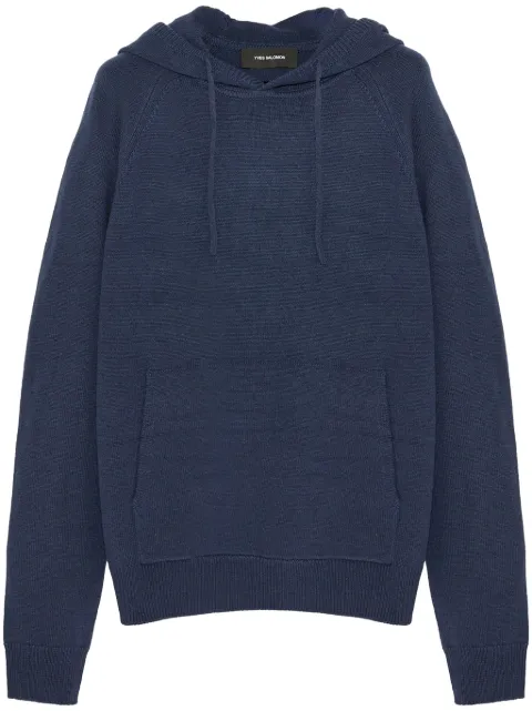 Yves Salomon knit hoodie Blue 24WUH50570MAMO