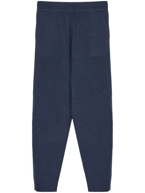 Yves Salomon knitted track pants Blue 24WUP504XXMAMO