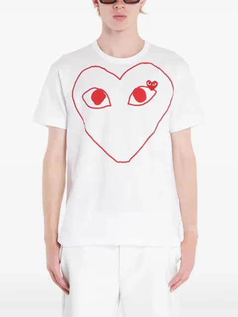 Comme Des Garçons Play Heart-print T-shirt White AXT100