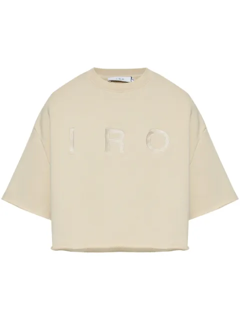 IRO Linda logo-print cotton T-shirt Neutrals WF14OLINDA