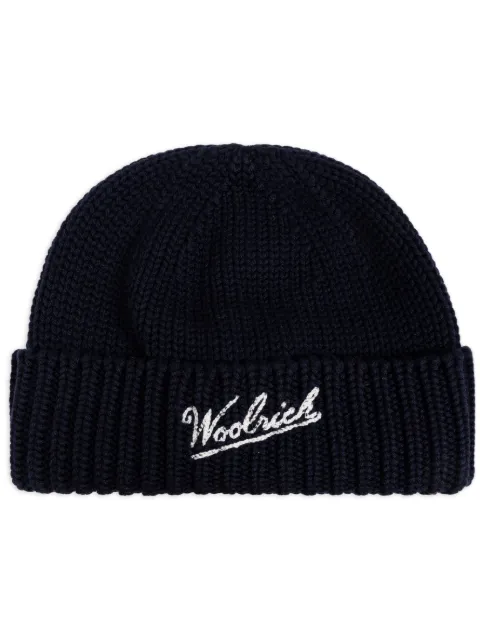 Woolrich logo-intarsia beanie Blue CFWOAC0288MRUF0428
