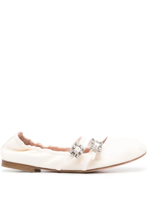 Roger Vivier crystal-buckle ballet flats White RVW7433907091T