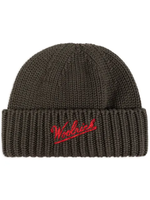 Woolrich logo-intarsia beanie Green CFWOAC0288MRUF0428