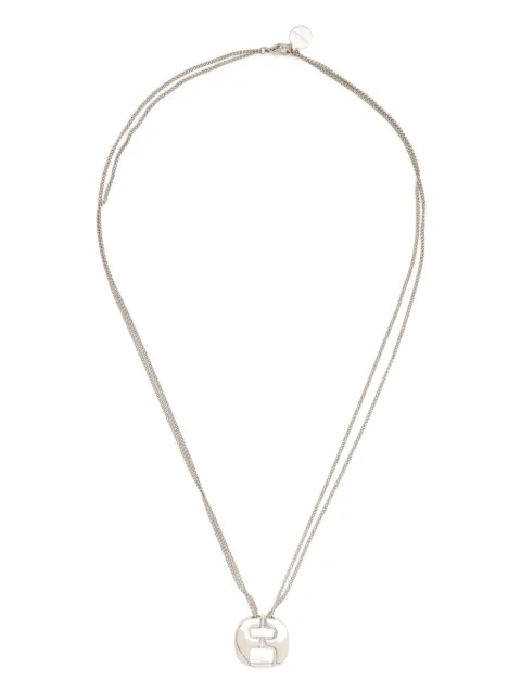 Ferragamo logo-engraved pendant necklace Silver 776361