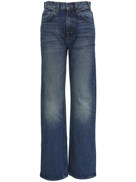 Nili Lotan whiskering effect mid-rise straight-legged jeans Blue 12106W1208WSI
